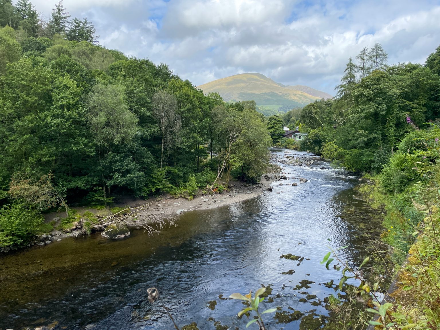 River Greta and Blencathra on the Keswick to Threlkeld Railway Path